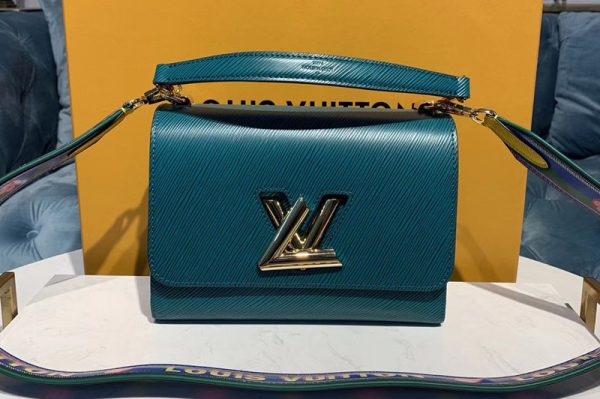 Replica Louis Vuitton M50282 LV Twist MM handbags Blue Epi Leather