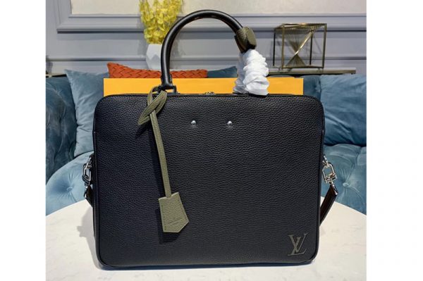 Replica Louis Vuitton M55227 LV Armand Briefcase MM Bags Black Taurillon leather