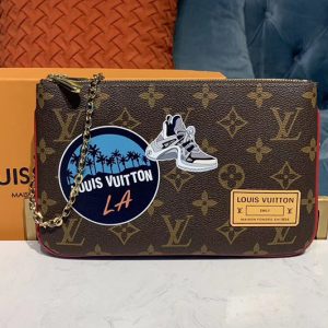 Replica Louis Vuitton M67561 LV Pochette Double Zip Bags Monogram canvas