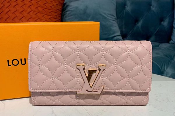 Replica Louis Vuitton M68590 LV Capucines long wallet Pink Calf Leather