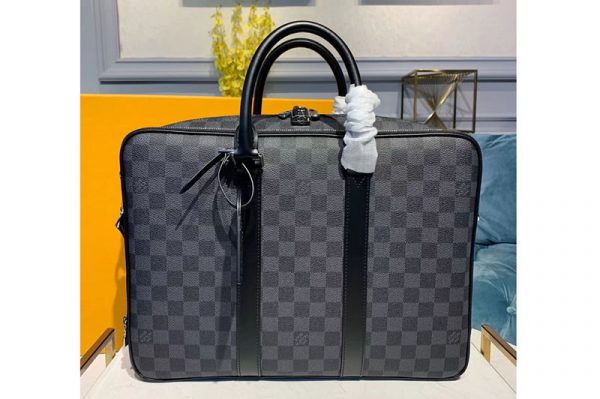 Replica Louis Vuitton N40007 LV Briefcase Bags Damier Graphite Canvas