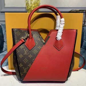 Replica Louis Vuitton M41856 LV Kimono Tote Bag Monogram Canvas/Red Calf Leather