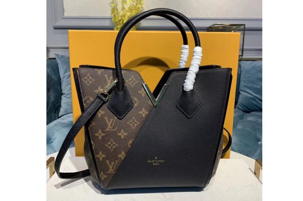 Replica Louis Vuitton M41856 LV Kimono Tote Bag Monogram Canvas/Black Calf Leather