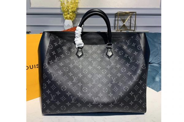 Replica Louis Vuitton M44733 LV Grand Sac New tote bags Monogram Eclipse canvas