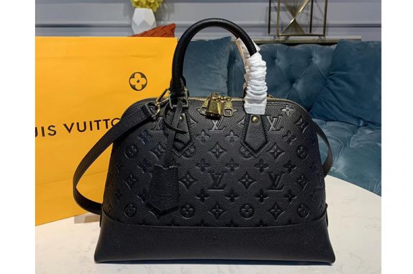 Replica Louis Vuitton M44832 LV Alma PM handbags Black Taurillon leather