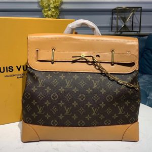 Replica Louis Vuitton M44997 Steamer PM Bags in Monogram canvas and Natural leather