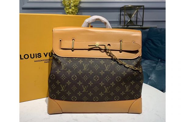 Replica Louis Vuitton M44997 Steamer PM Bags in Monogram canvas and Natural leather