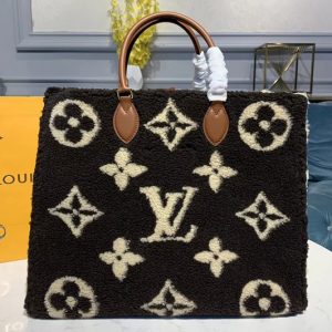 Replica Louis Vuitton M55421 LV Onthego tote bag Coffee Monogram Canvas and Velvet