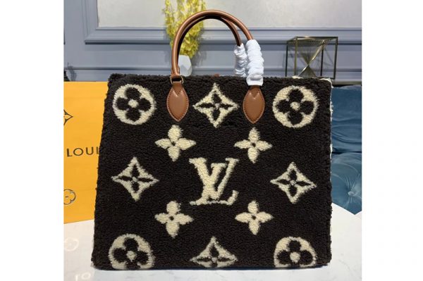 Replica Louis Vuitton M55421 LV Onthego tote bag Coffee Monogram Canvas and Velvet