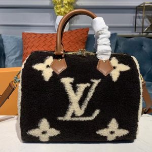 Replica Louis Vuitton M55422 LV Speedy 25 Bags Brown Monogram Canvas With Woolen