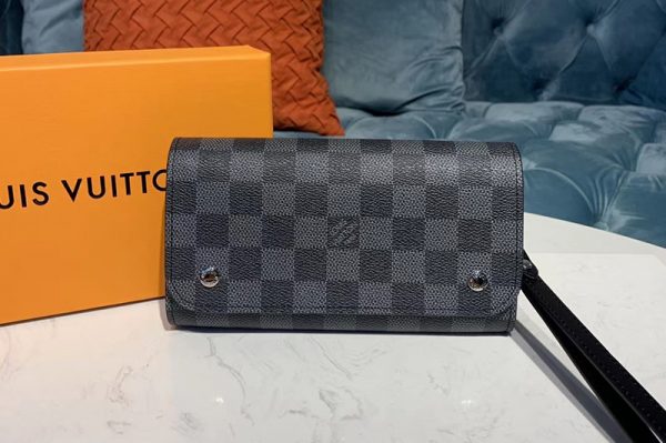 Replica Louis Vuitton N58080 LV Kasai Wallet Damier Graphite Canvas