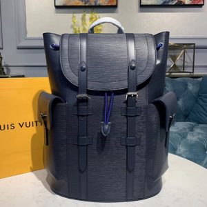 Replica Louis Vuitton M58868 LV Christopher PM backpack Navy Blue Epi Leather