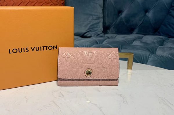 Replica Louis Vuitton M63708 LV 6-Key Holder Pink Monogram Empreinte leather