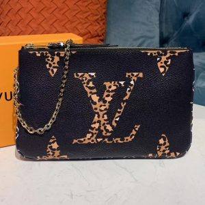 Replica Louis Vuitton M67874 LV Pochette Double Zip Bags Monogram and Monogram Giant canvas