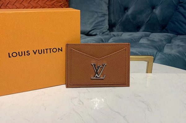 Replica Louis Vuitton M68611 LV Lockme card holder Brown Calf leather