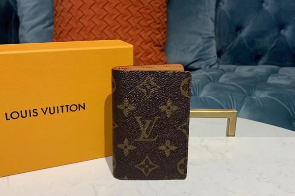 Replica Louis Vuitton M68905 LV Pocket Organizer Wallet Monogram canvas With leather lining