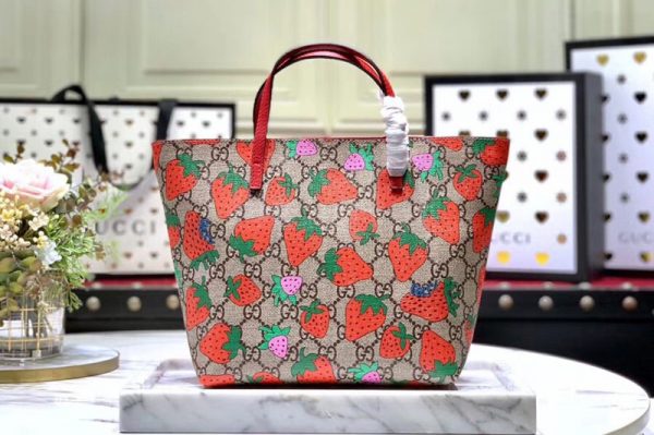 Replica Gucci ‎410812 Children's GG Gucci strawberry tote Bags Supreme canvas