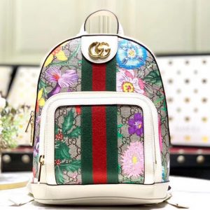 Replica Gucci 547965 Ophidia GG Flora small backpack Beige/ebony GG Supreme canvas with Flora print