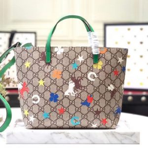 Replica Gucci 410812 Children's GG ranch tote Bags Beige/ebony GG Supreme canvas with ranch print