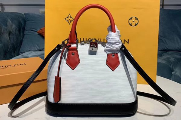 Replica Louis Vuitton M40302 LV Alma PM handbags Black/White Epi leather