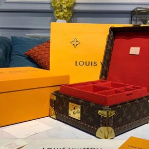 Replica Louis Vuitton M13513 LV Jewelry Box Monogram Canvas with Red inside