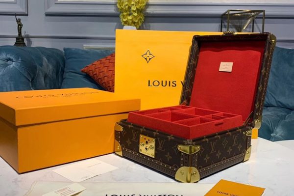 Replica Louis Vuitton M13513 LV Jewelry Box Monogram Canvas with Red inside