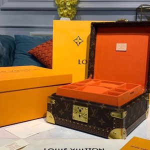 Replica Louis Vuitton M13513 LV Jewelry Box Monogram Canvas with Orange inside