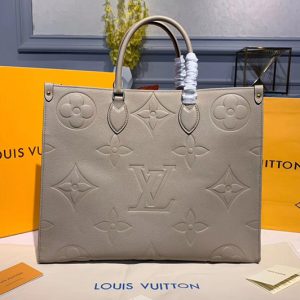 Replica Louis Vuitton M44570 LV Onthego tote bags Gray Taurillon leather