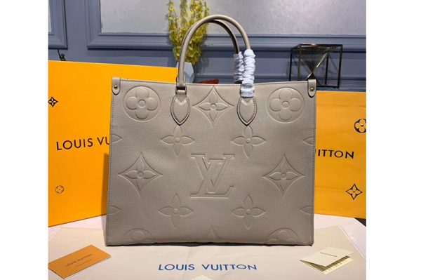 Replica Louis Vuitton M44570 LV Onthego tote bags Gray Taurillon leather