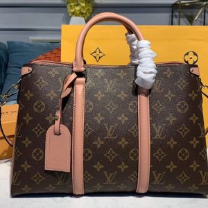 Replica Louis Vuitton M44816 LV Soufflot MM Bags Monogram Canvas With Pink Calf Leather