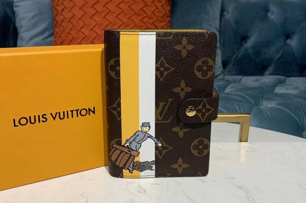 Replica Louis Vuitton R20005 LV Small Ring Agenda Cover Wallet Monogram canvas With Doorman