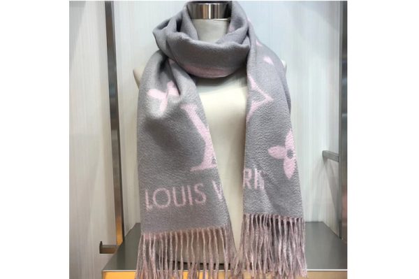 Replica Louis Vuitton M71126 LV Reykjavik Scarf 100% Cashmere Pink Color