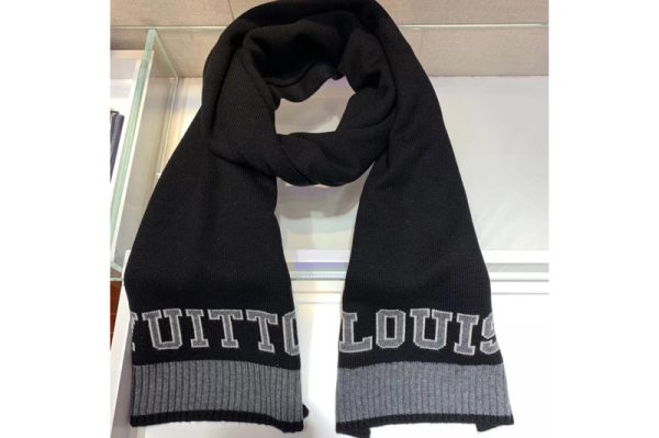 Replica Louis Vuitton M71234 LV Louis Scarf 100% wool Black/White Color