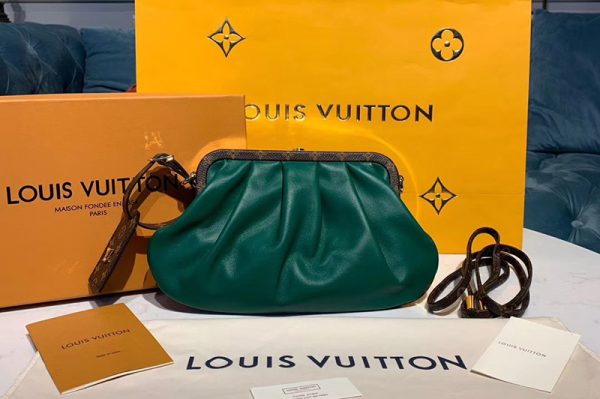 Replica Louis Vuitton M67606 LV Boursicot Clutch Shoulder Bags Green/Tan Calf Leather