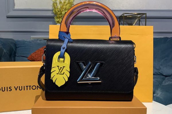 Replica Louis Vuitton M50282 LV TWIST MM Bags Black Epi Leather