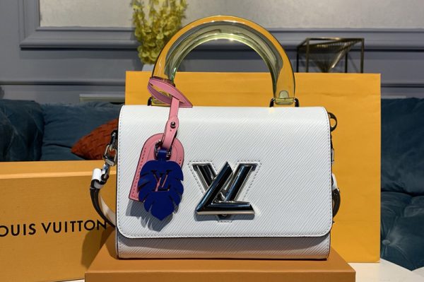 Replica Louis Vuitton M50282 LV TWIST MM Bags White Epi Leather