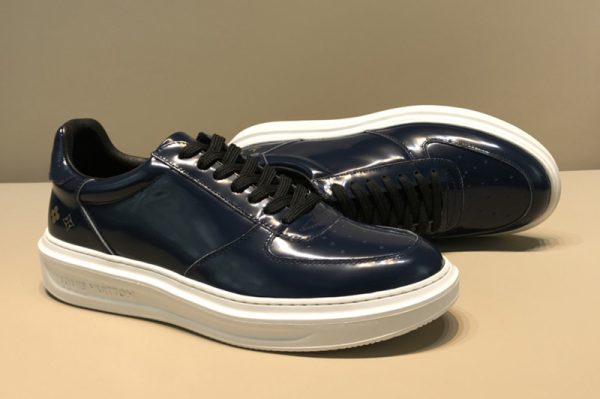 Replica Louis Vuitton 1A46PB LV Beverly Hills Sneaker in Blue Glazed calf leather