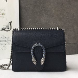 Replica Gucci 421970 Dionysus leather mini bag in Black Leather