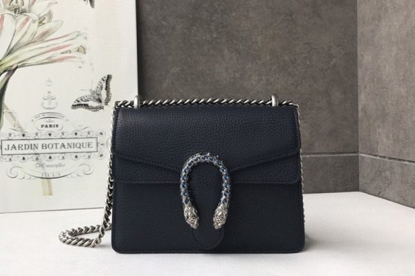 Replica Gucci 421970 Dionysus leather mini bag in Black Leather