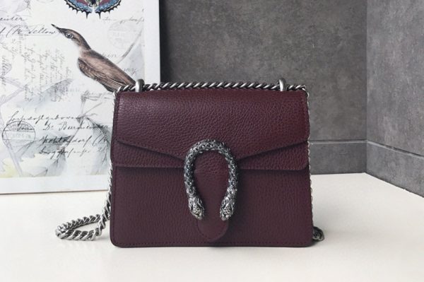 Replica Gucci 421970 Dionysus leather mini bag in Bordeaux Leather