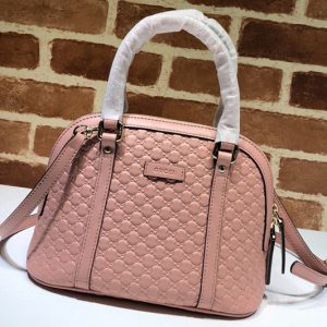 Replica Gucci 449654 Gucci Signature Leather Top Handle Bag Pink Signature leather