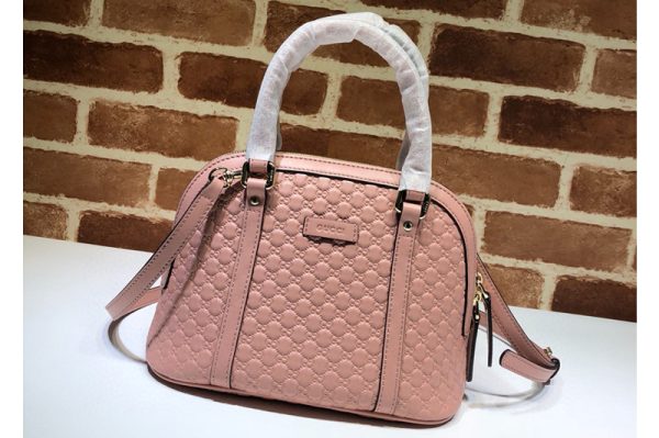 Replica Gucci 449654 Gucci Signature Leather Top Handle Bag Pink Signature leather