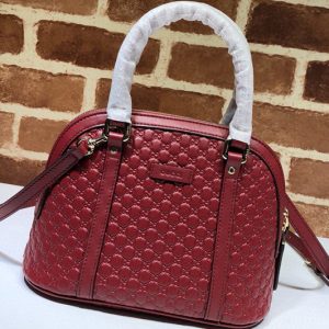 Replica Gucci 449654 Gucci Signature Leather Top Handle Bag Red Signature leather