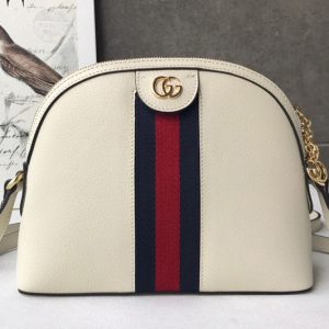 Replica Gucci 499621 Ophidia small shoulder bag White Leather With Web