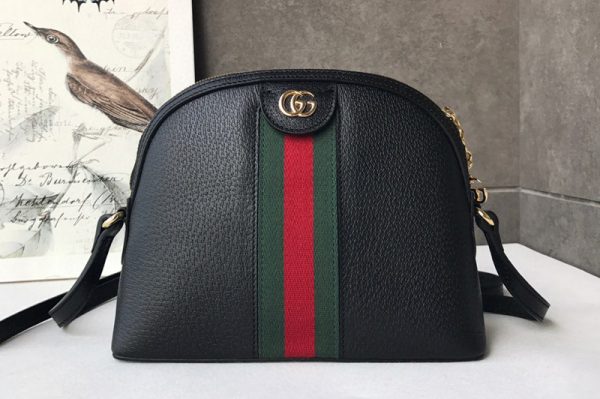 Replica Gucci 499621 Ophidia small shoulder bag Black Leather With Web