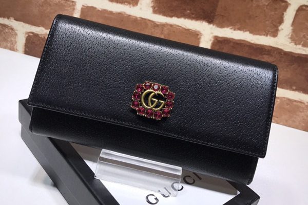 Replica Gucci ‎499779 Continental wallet With GG Logo in Pink Leather