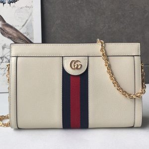 Replica Gucci 503877 Ophidia small shoulder bag in White Leather with web