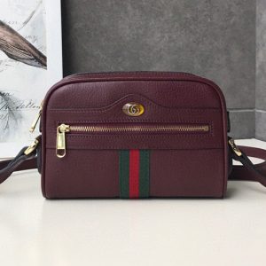 Replica Gucci 517350 Ophidia mini bags Bordeaux Leather With Web