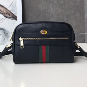 Replica Gucci 517350 Ophidia mini bags Black Leather With Web