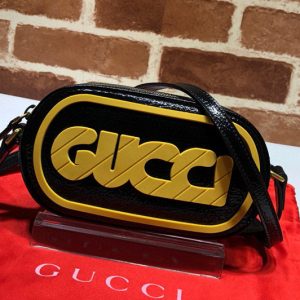 Replica Gucci 524312 Cruise Leather Shoulder Bags in Black Leather